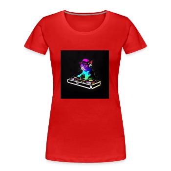 DJ Chat Scratch - Frauen Premium Bio T-Shirt - Rot - Vorne - Mia (176cm)
