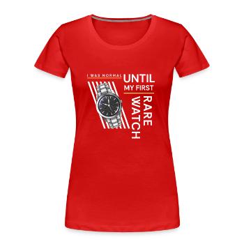 Uhrenliebhaber Zeit Luxusuhr Schweizer - Frauen Premium Bio T-Shirt - Rot - Vorne - Mia (176cm)