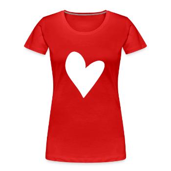 herz symbol form liebe - Frauen Premium Bio T-Shirt - Rot - Vorne - Mia (176cm)