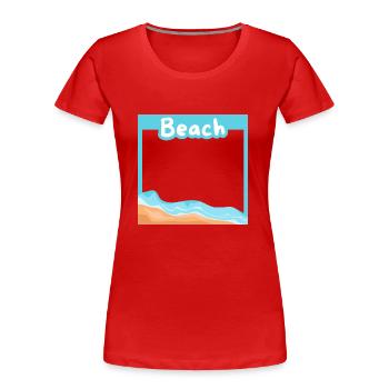 Dream beach in a setting - Women's Premium Organic T-Shirt - red - Front - Mia (176cm)