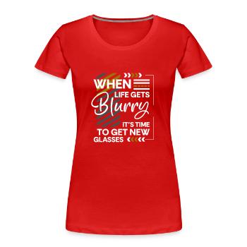 Brillenträger Brillenschlange Augenoptiker Optik - Frauen Premium Bio T-Shirt - Rot - Vorne - Mia (176cm)
