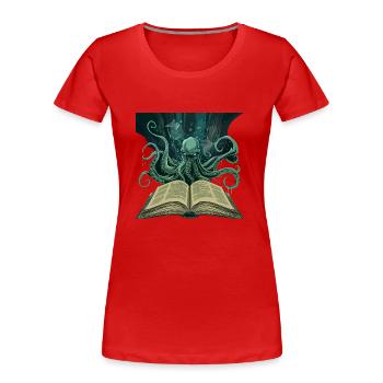 book - Women's Premium Organic T-Shirt - red - Front - Mia (176cm)