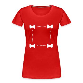 vier schleifen schleife symbol rahmen - Frauen Premium Bio T-Shirt - Rot - Vorne - Mia (176cm)