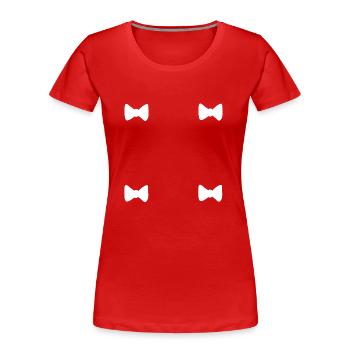 vier schleifen schleife symbol - Frauen Premium Bio T-Shirt - Rot - Vorne - Mia (176cm)