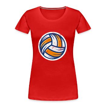 Volleyball Vintage - Frauen Premium Bio T-Shirt - Rot - Vorne - Mia (176cm)