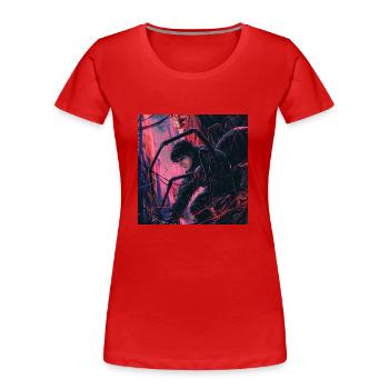 80s anime teen calming high quality fashion print - Women's Premium Organic T-Shirt - red - Front - Mia (176cm)
