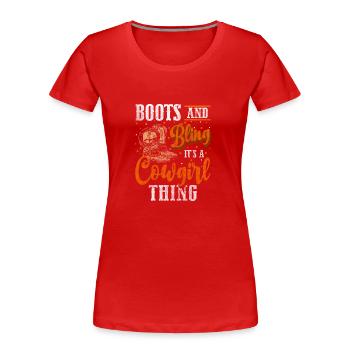Cowboy Lasso Wüste Bandit - Frauen Premium Bio T-Shirt - Rot - Vorne - Mia (176cm)