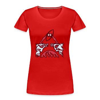 Le différend. Conflit sur un vieux pont. - T-shirt bio Premium Femme - rouge - Devant - Mia (176cm)