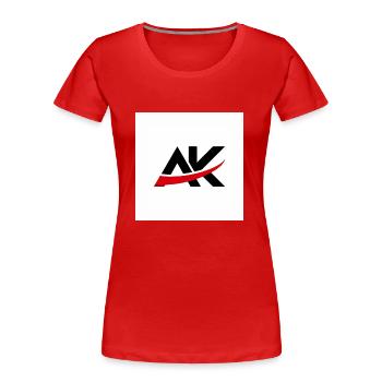 AK-Design Logo Random Serie - Frauen Premium Bio T-Shirt - Rot - Vorne - Mia (176cm)