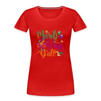 Parade Party Bunt Perlen - Frauen Premium Bio T-Shirt - Rot - Vorne - Mia (176cm)