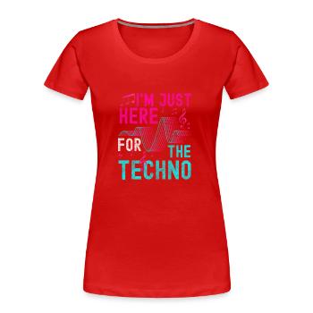 Techno Elektro Tanzen Jumpstyle - Frauen Premium Bio T-Shirt - Rot - Vorne - Mia (176cm)