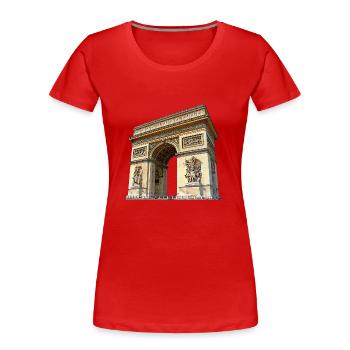 Der Triumphbogen, Wahrzeichen der Metropole - Frauen Premium Bio T-Shirt - Rot - Vorne - Mia (176cm)