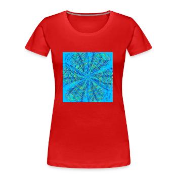 Moulinet bleu clair - T-shirt bio Premium Femme - rouge - Devant - Mia (176cm)