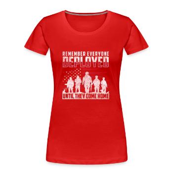 Drapeau militaire Démonstration du service militaire - T-shirt bio Premium Femme - rouge - Devant - Mia (176cm)