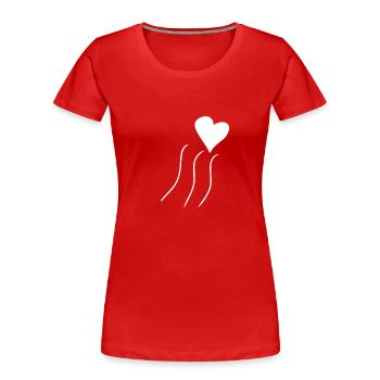 linien linie herz form liebe symbol - Frauen Premium Bio T-Shirt - Rot - Vorne - Mia (176cm)