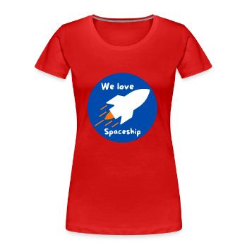 Nous aimons la conquête spatiale - T-shirt bio Premium Femme - rouge - Devant - Mia (176cm)