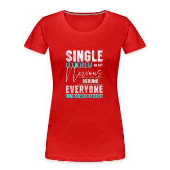 Beziehung Liebe Flirt - Frauen Premium Bio T-Shirt - Rot - Vorne - Mia (176cm)