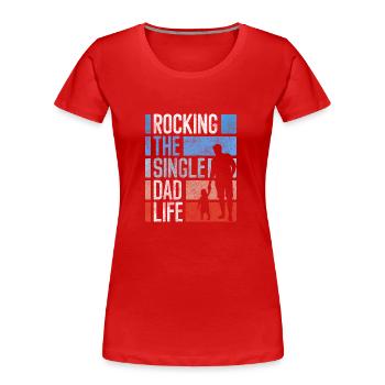 Alleinstehend Beziehungsstatus Humor - Frauen Premium Bio T-Shirt - Rot - Vorne - Mia (176cm)