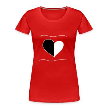 herz symbol zwei teile liebe linien - Frauen Premium Bio T-Shirt - Rot - Vorne - Mia (176cm)