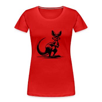 Kangourou souriant australien - T-shirt bio Premium Femme - rouge - Devant - Mia (176cm)