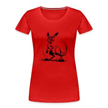 Croquis au crayon marsupial Kangourou Australie - T-shirt bio Premium Femme - rouge - Devant - Mia (176cm)