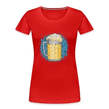 Becher - Frauen Premium Bio T-Shirt - Rot - Vorne - Mia (176cm)