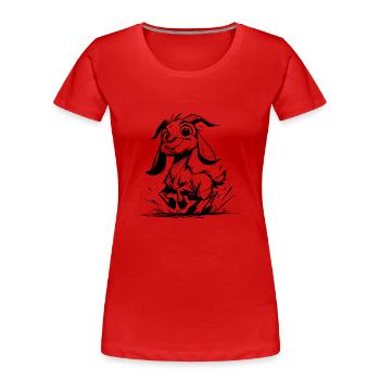 Petits enfants chèvre petite chèvre sautillante - T-shirt bio Premium Femme - rouge - Devant - Mia (176cm)