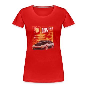Auto Motorsport Turbo Flitzer - Frauen Premium Bio T-Shirt - Rot - Vorne - Mia (176cm)