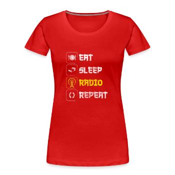 Fréquence des ondes radio du podcast - T-shirt bio Premium Femme - rouge - Devant - Mia (176cm)