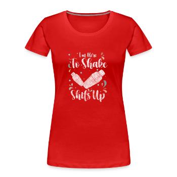 Mixer Alkohol Feiern - Frauen Premium Bio T-Shirt - Rot - Vorne - Mia (176cm)