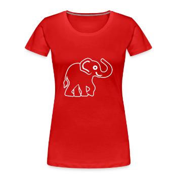 Elefant Elefanten - Frauen Premium Bio T-Shirt - Rot - Vorne - Mia (176cm)