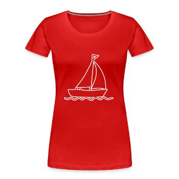 Segelboot Segelschiff Segelboote - Frauen Premium Bio T-Shirt - Rot - Vorne - Mia (176cm)