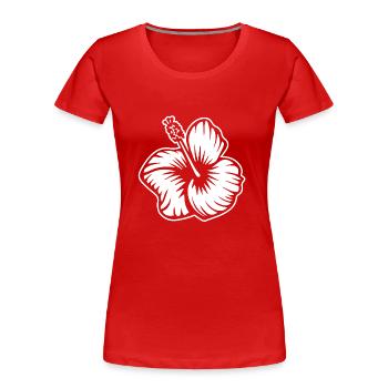 hibiscus - Women's Premium Organic T-Shirt - red - Front - Mia (176cm)