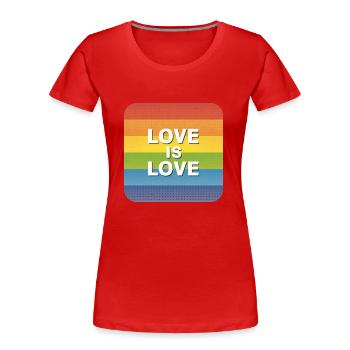 LGBTQ Love is Love - Women's Premium Organic T-Shirt - red - Front - Mia (176cm)