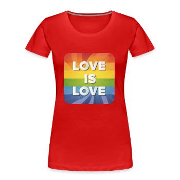 LGBTQ Love is Love - Women's Premium Organic T-Shirt - red - Front - Mia (176cm)