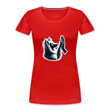 Hundefreund - Frauen Premium Bio T-Shirt - Rot - Vorne - Mia (176cm)