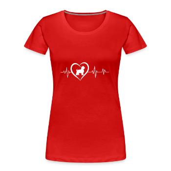 Chihuahua-Herzschlag - Frauen Premium Bio T-Shirt - Rot - Vorne - Mia (176cm)