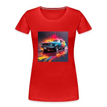 Automobil - Frauen Premium Bio T-Shirt - Rot - Vorne - Mia (176cm)