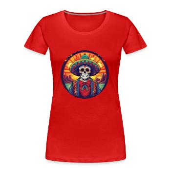 5 de Mayo Party Drinko de Mayo Sugar Skull Sombr - Women's Premium Organic T-Shirt - red - Front - Mia (176cm)