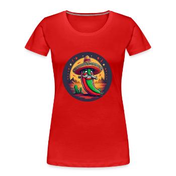 5 de Mayo Party Drinko de Mayo Chili Sombrero - Women's Premium Organic T-Shirt - red - Front - Mia (176cm)