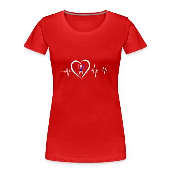 Herzschlag Yoseikan Budo - Frauen Premium Bio T-Shirt - Rot - Vorne - Mia (176cm)