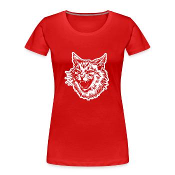 Chat Chats Chat Dame Chat Amoureux Chat Visage - T-shirt bio Premium Femme - rouge - Devant - Mia (176cm)