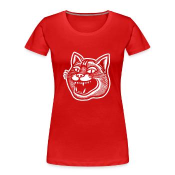 Chat Chats Chat Dame Chat Amoureux Chat Visage - T-shirt bio Premium Femme - rouge - Devant - Mia (176cm)