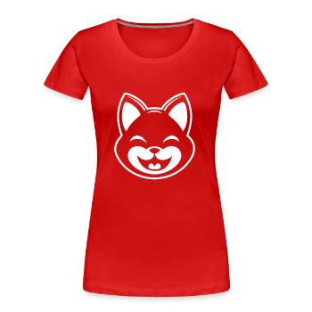 Chat Chats Chat Dame Chat Amoureux Chat Visage - T-shirt bio Premium Femme - rouge - Devant - Mia (176cm)