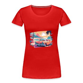 Sun Chasers - Frauen Premium Bio T-Shirt - Rot - Vorne - Mia (176cm)