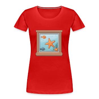 Vue sur l’eau - T-shirt bio Premium Femme - rouge - Devant - Mia (176cm)
