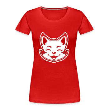 Chat Chats Chat Dame Chat Amoureux Chat Visage - T-shirt bio Premium Femme - rouge - Devant - Mia (176cm)