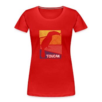 Tukan Urwald Regenwald Selten - Frauen Premium Bio T-Shirt - Rot - Vorne - Mia (176cm)