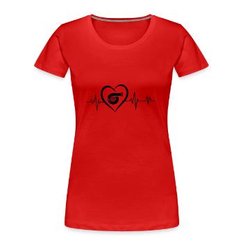 Turbo-Herzschlag - Frauen Premium Bio T-Shirt - Rot - Vorne - Mia (176cm)