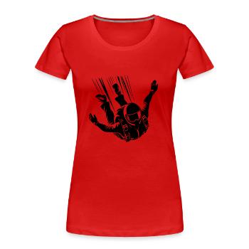 Fallschirmsprung cooler Fallschirmspringer Sprung - Frauen Premium Bio T-Shirt - Rot - Vorne - Mia (176cm)